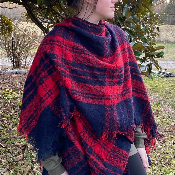 Only Taupe and Black Plaid Shawl left. Great OS NWT - Picture 3 of 5